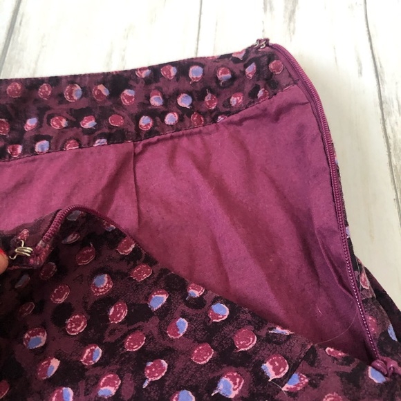 LOFT skirt size 00P purple with dots - Picture 4 of 4
